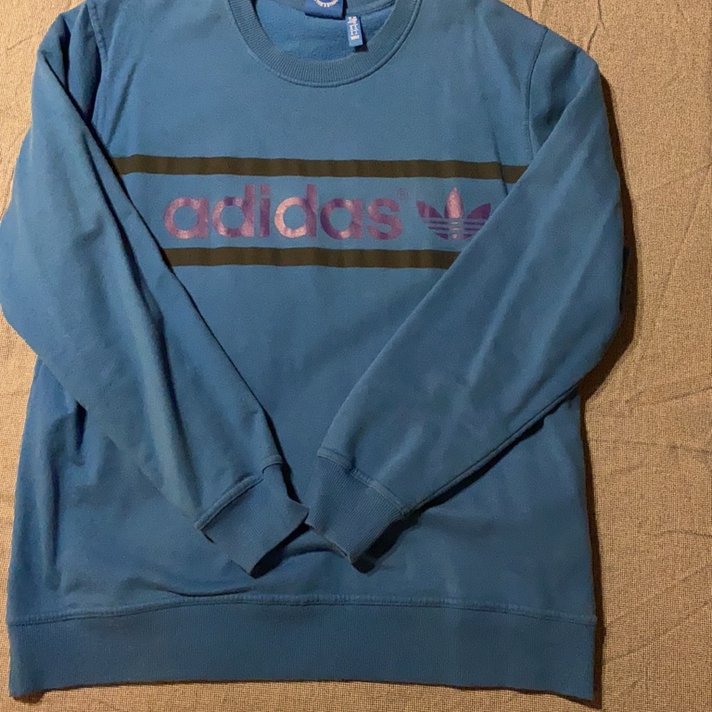 Adidas blue crew neck sweater. Size XL - Picture 3 of 3